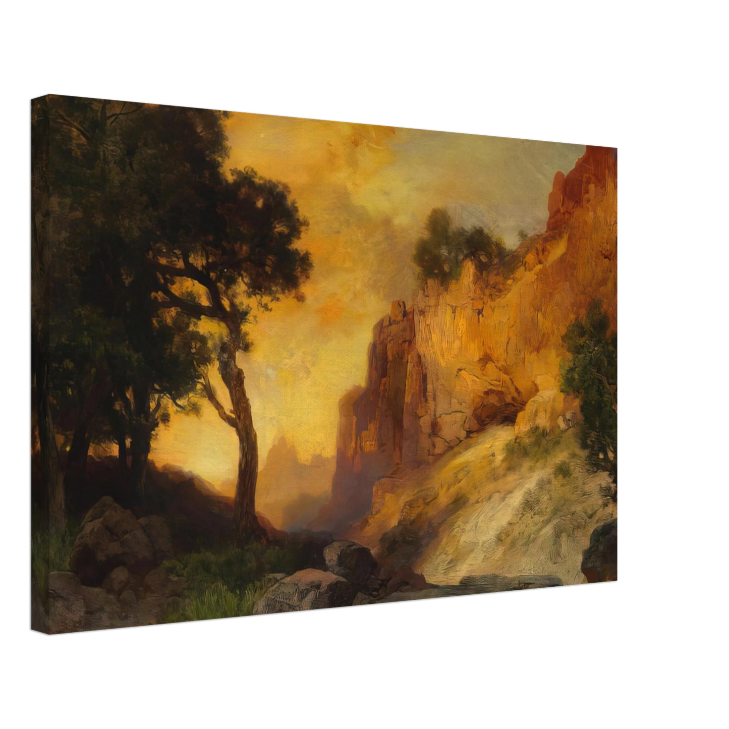 Thomas Moran - A Side Canyon Canvas - 40x60 cm / 16x24 inches-canvas