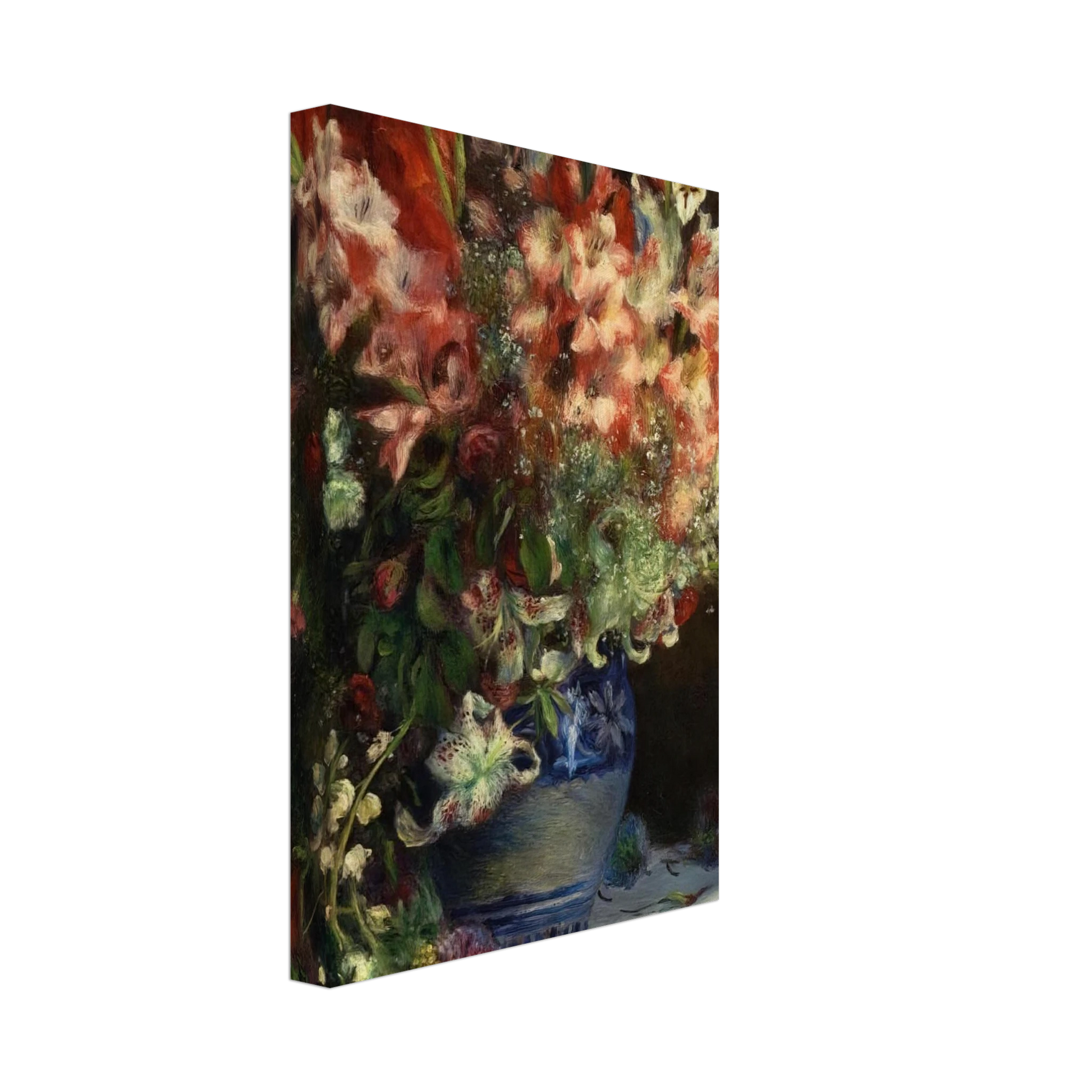 Pierre-Auguste Renoir - Gladiolas in a Vase Canvas - 70x100 cm / 28x40 inches-canvas