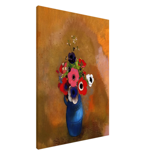 Odilon Redon - BOUQUET OF ANEMONES Canvas - 20x30 cm / 8x12 inches-canvas