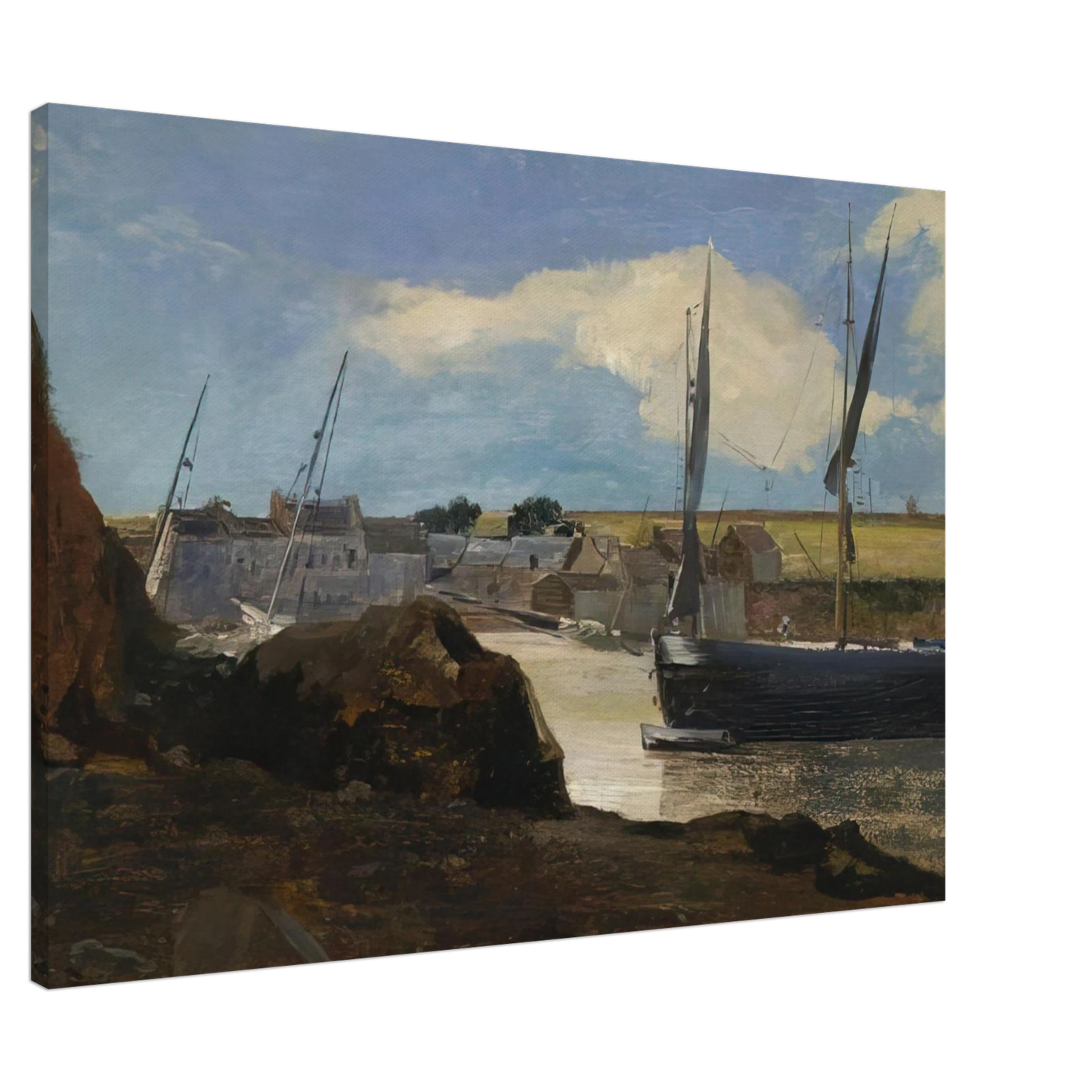 Odilon Redon - THE PORT OF MORGAT 1882 Canvas - 20x30 cm / 8x12 inches-canvas