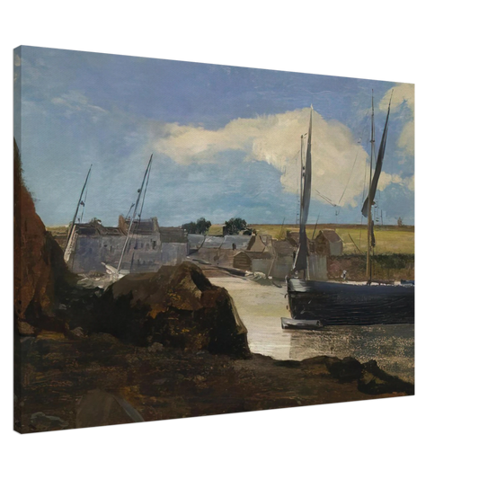 Odilon Redon - THE PORT OF MORGAT 1882 Canvas - 20x30 cm / 8x12 inches-canvas