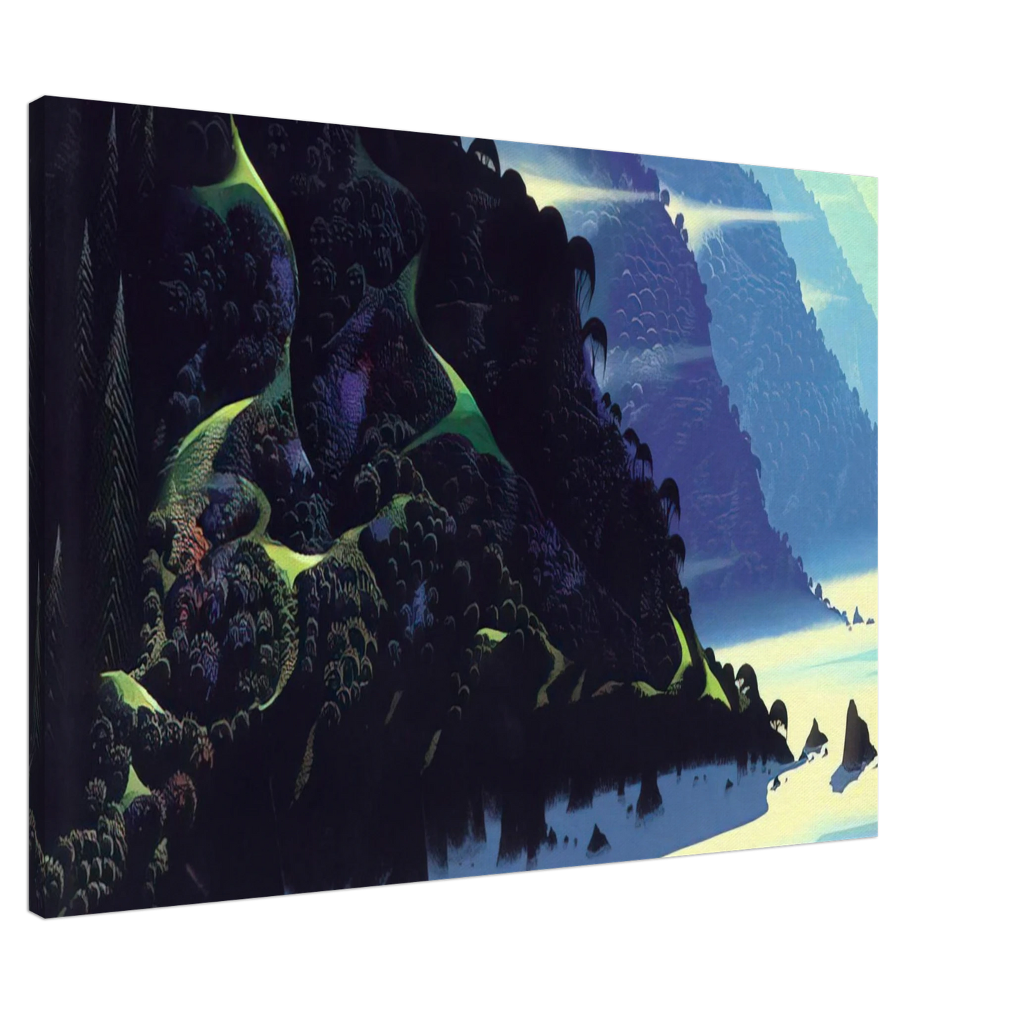 Eyvind Earle - Blue Coastline Canvas - 20x30 cm / 8x12 inches-canvas