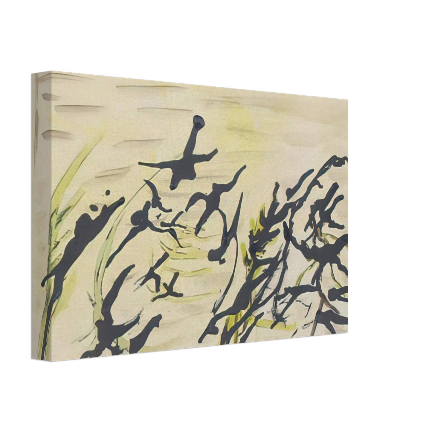 Henri Michaux - Composition - Surrealism, Tachisme Canvas - 70x100 cm / 28x40 inches-canvas