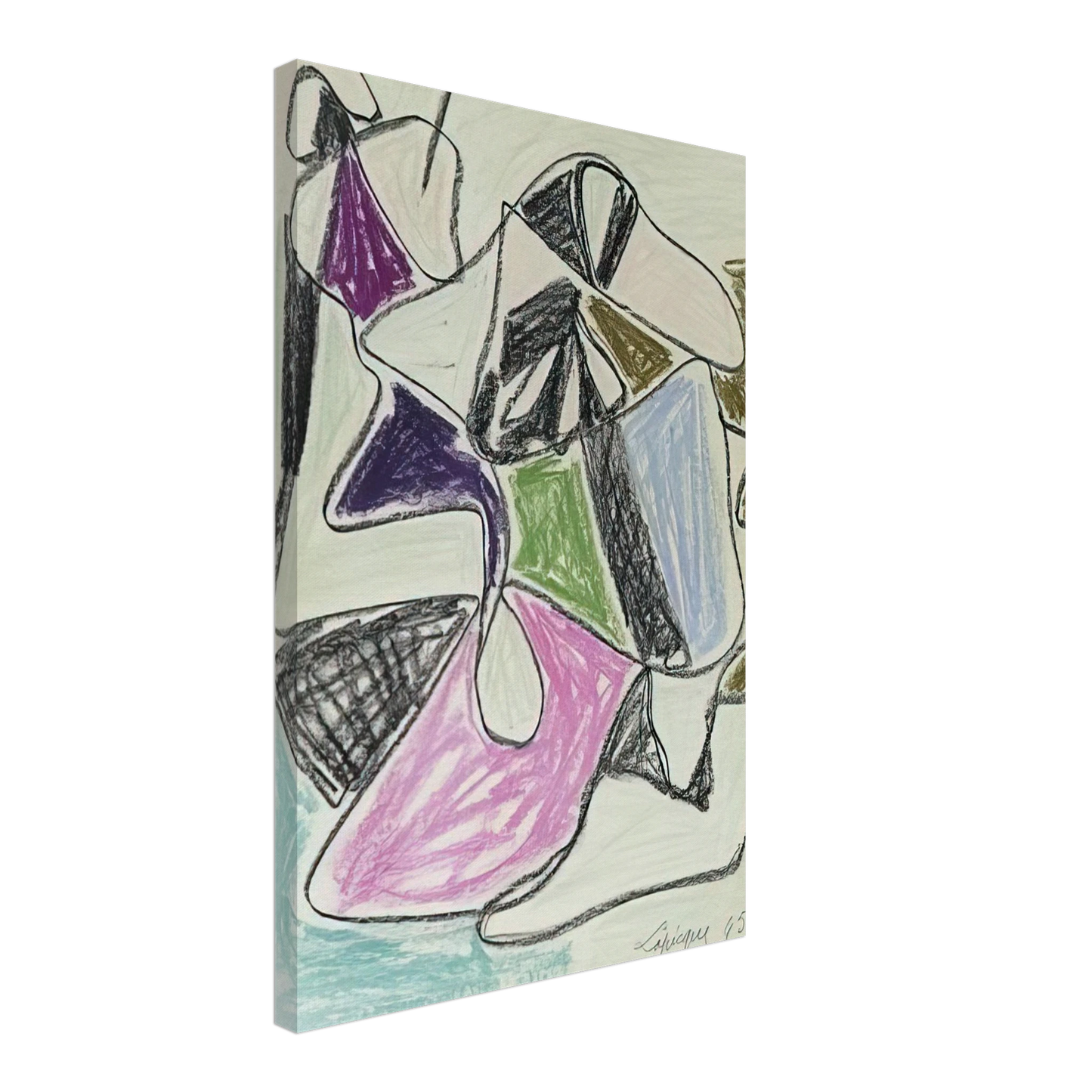 Charles Lapicque - La Rencontre - 1945 Canvas - 40x60 cm / 16x24 inches-canvas