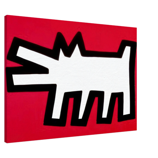 Keith Haring - BARKING DOG 1990 Canvas - 20x30 cm / 8x12 inches-canvas