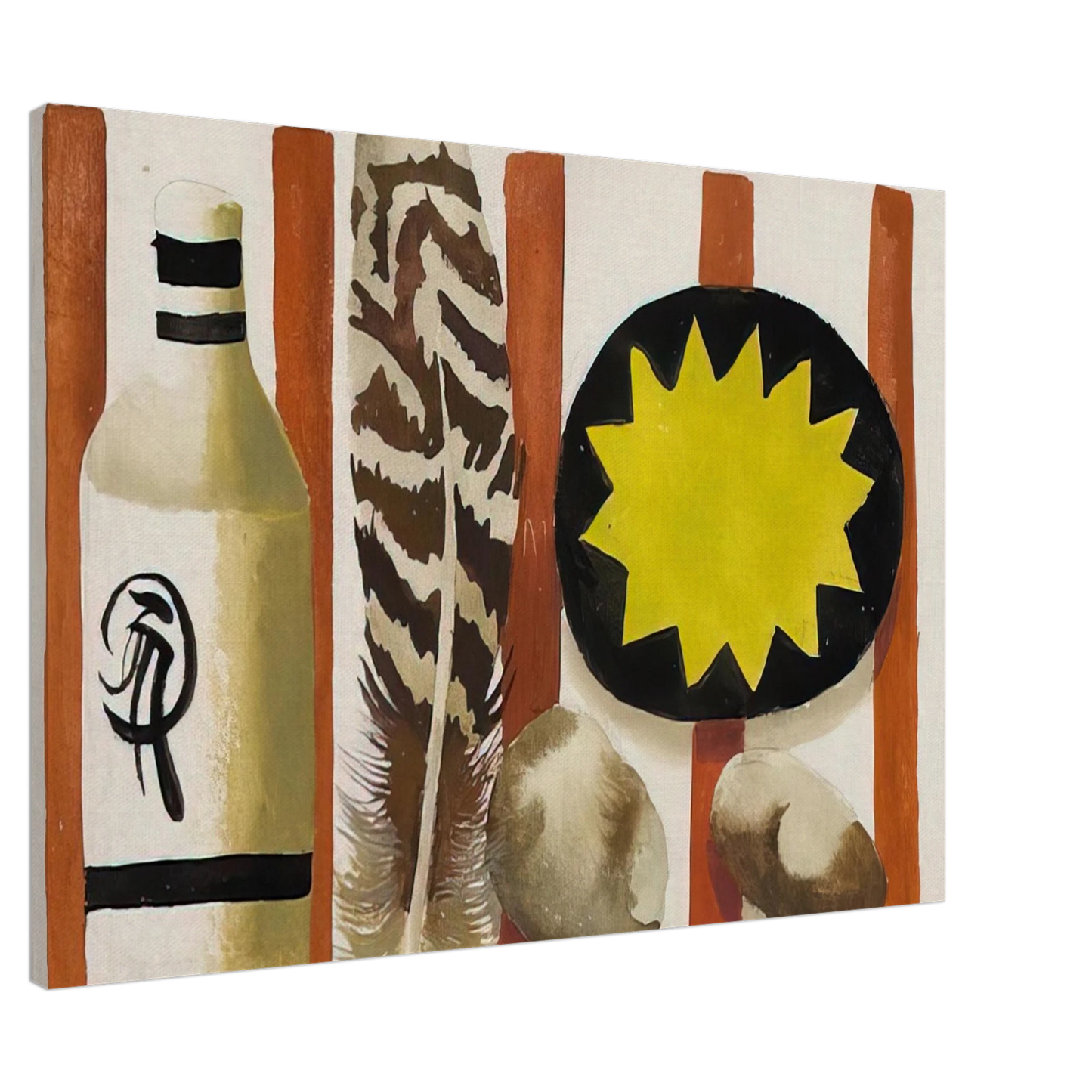 Mary Fedden - Feather and two stones - 2008 Canvas - 20x30 cm / 8x12 inches-canvas
