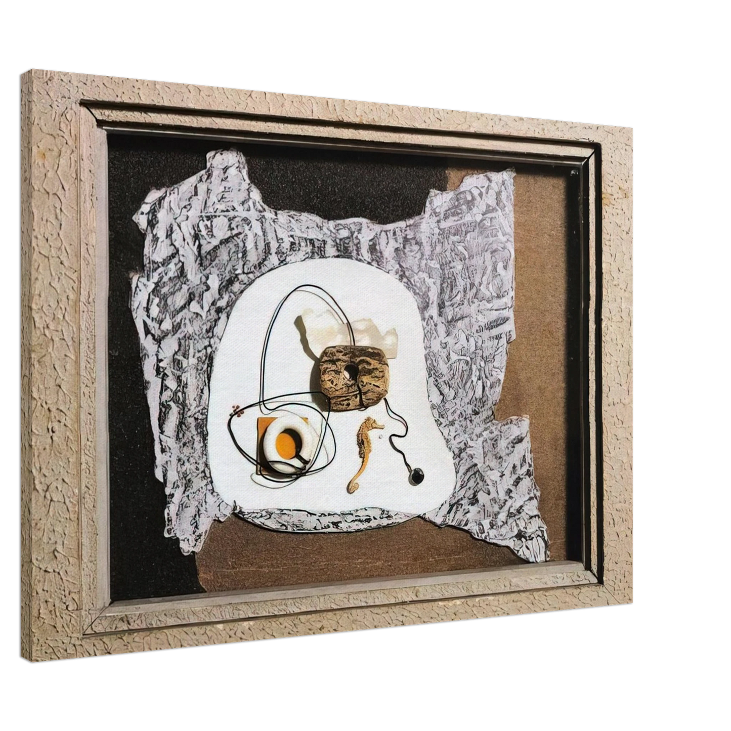 Enrico Prampolini - STATO D ANIMO PLASTICO MARINO 1937 Canvas - 20x30 cm / 8x12 inches-canvas