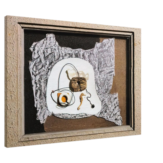 Enrico Prampolini - STATO D ANIMO PLASTICO MARINO 1937 Canvas - 20x30 cm / 8x12 inches-canvas