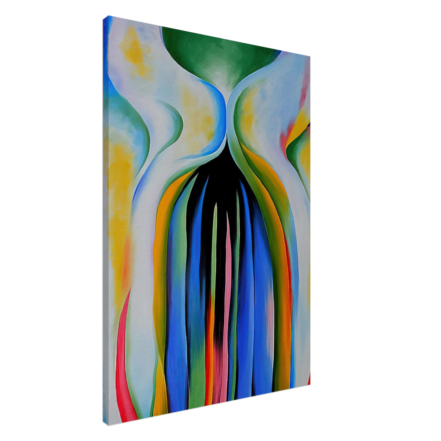 Georgia O'Keeffe - Gray line with black, blue, and yellow Canvas - 20x30 cm / 8x12 inches-canvas