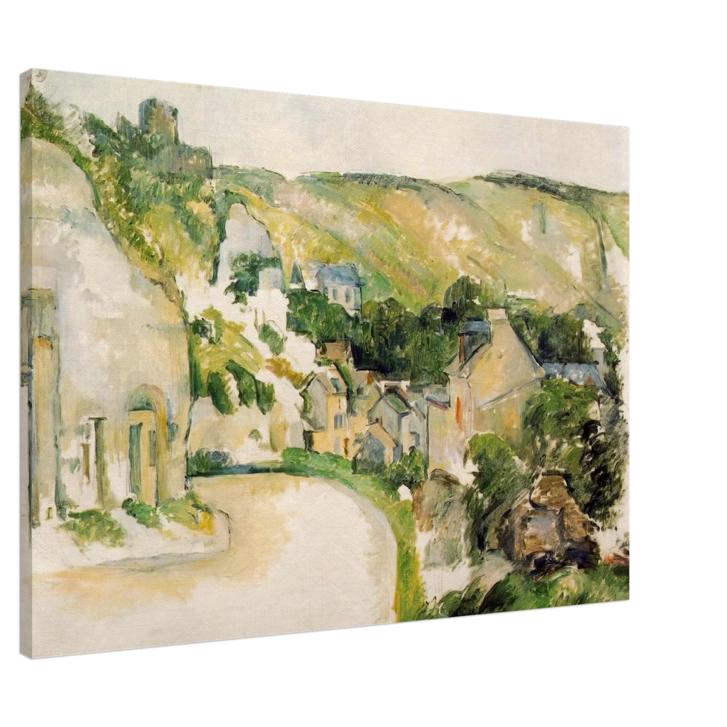 Paul Cezanne - A Turn in the Road at La Roche-Guyon Canvas - 20x30 cm / 8x12 inches-canvas
