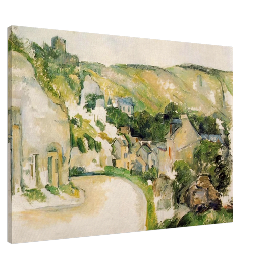 Paul Cezanne - A Turn in the Road at La Roche-Guyon Canvas - 20x30 cm / 8x12 inches-canvas