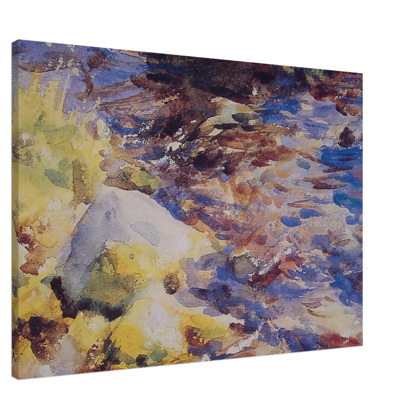 John Singer Sargent - Reflections Rocks and Water Canvas - 20x30 cm / 8x12 inches-canvas