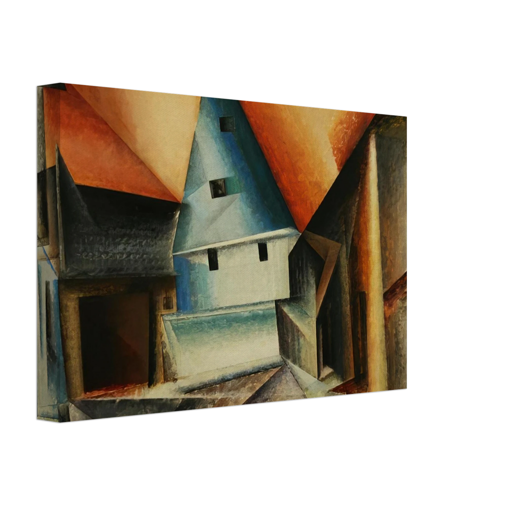 Lyonel Feininger - OBERWEIMAR 1921 Canvas - 40x60 cm / 16x24 inches-canvas