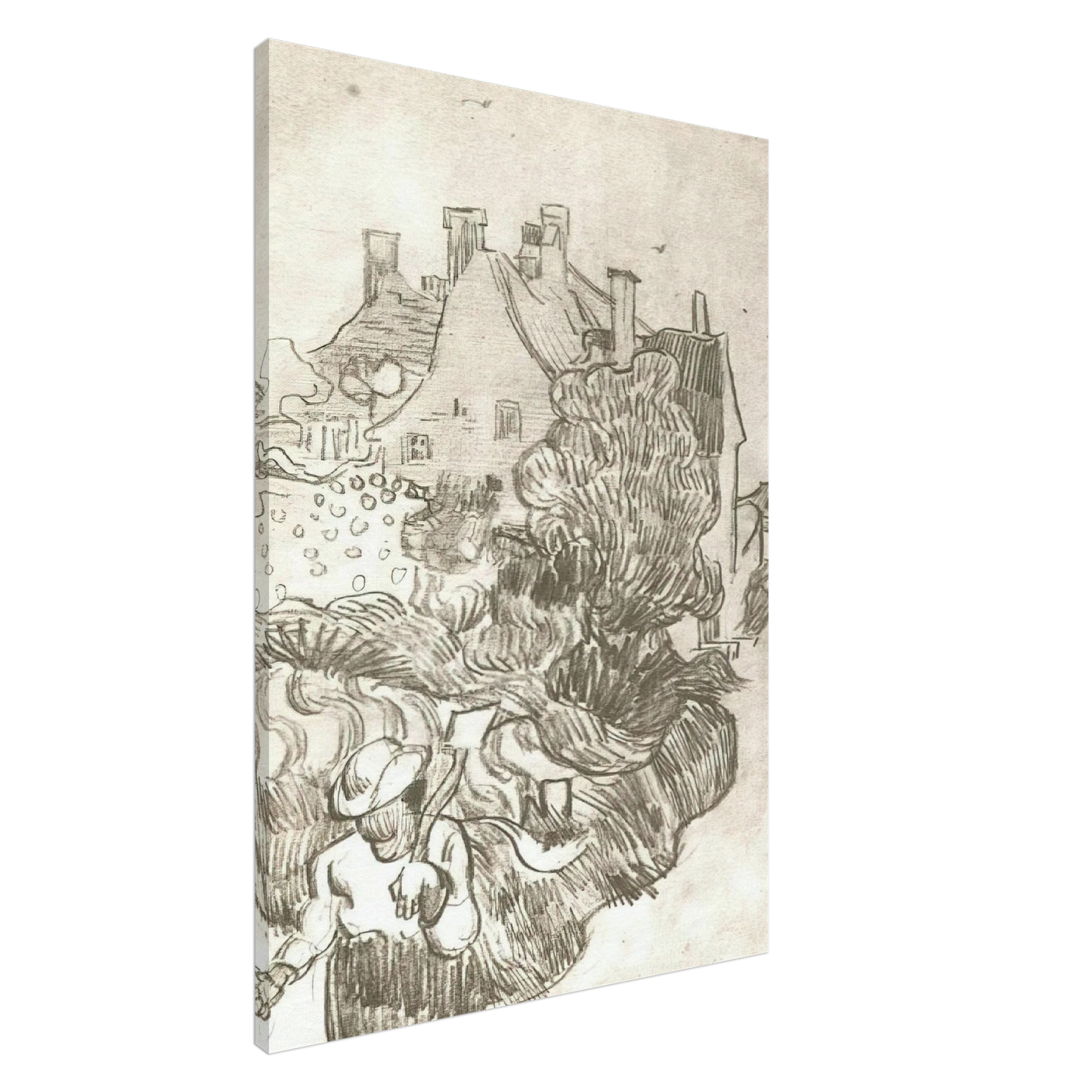 Vincent van Gogh - A House at Auvers Canvas - 20x30 cm / 8x12 inches-canvas