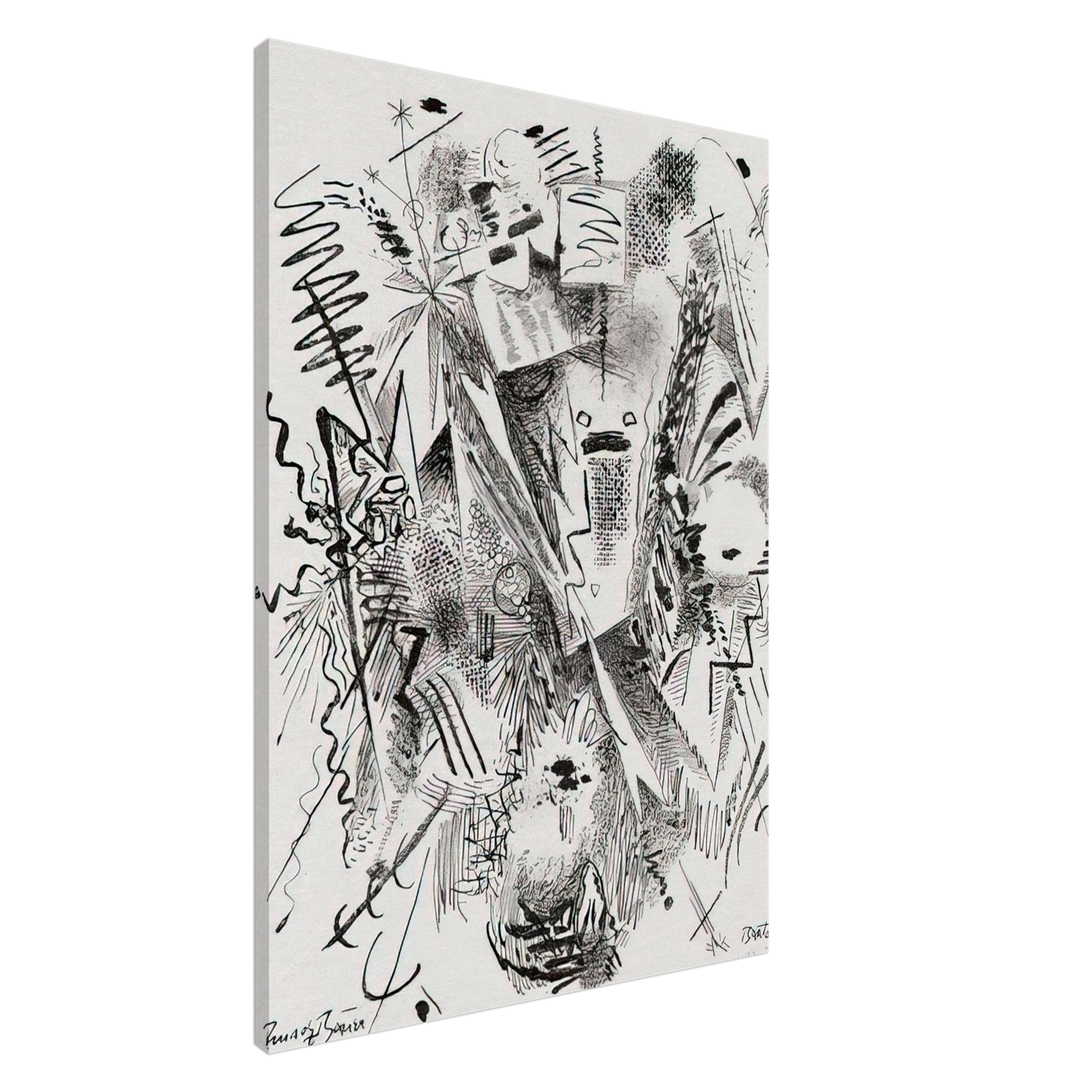 Rudolf Bauer - BANTAMA 1921 Canvas - 20x30 cm / 8x12 inches-canvas