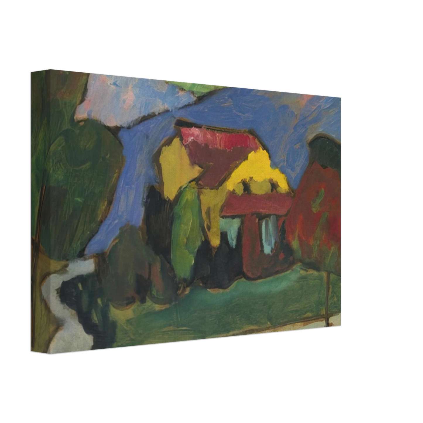 Gabriele Munter - THE YELLOW HOUSE 1908 Canvas - 70x100 cm / 28x40 inches-canvas