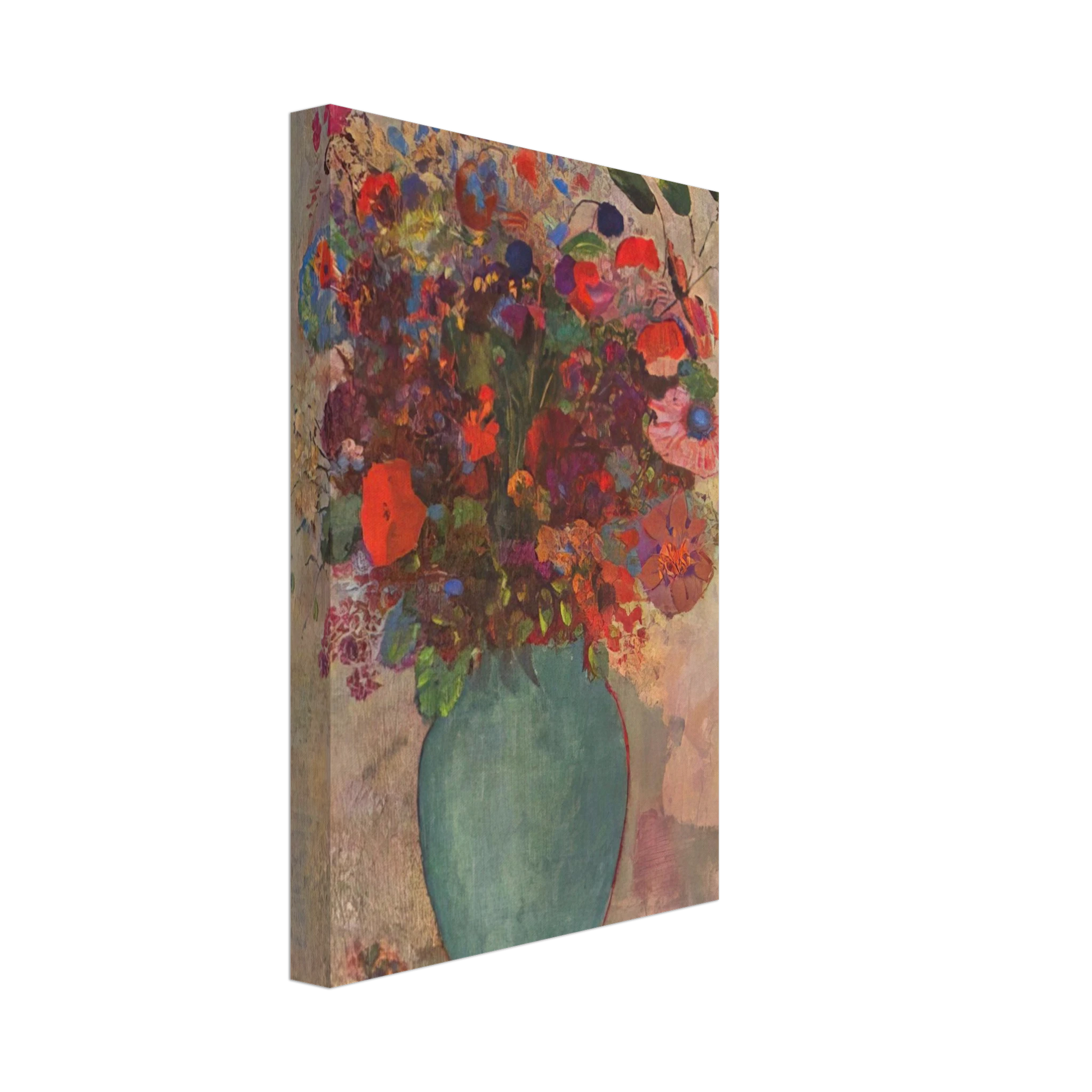 Odilon Redon - THE TURQUOISE VASE Canvas - 70x100 cm / 28x40 inches-canvas