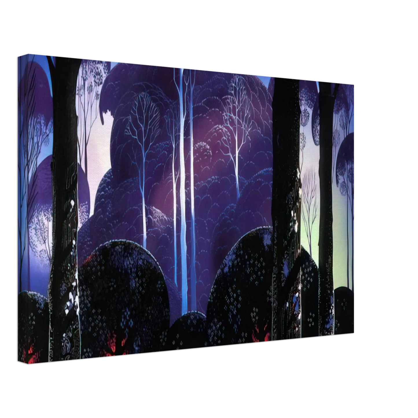 Eyvind Earle - Purple Sunrise Canvas - 70x100 cm / 28x40 inches-canvas