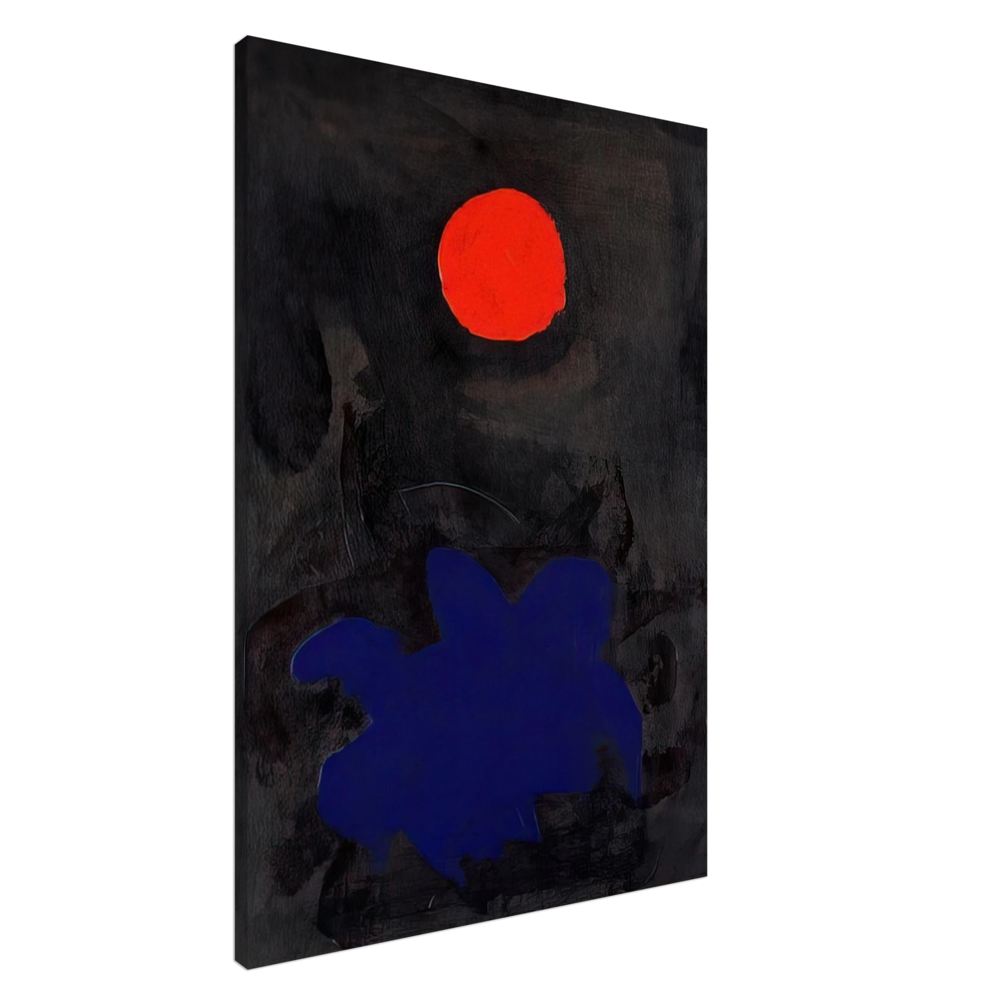 Adolph Gottlieb - Blue on Black - 1970 Canvas - 20x30 cm / 8x12 inches-canvas