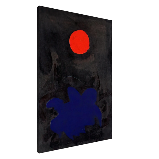 Adolph Gottlieb - Blue on Black - 1970 Canvas - 20x30 cm / 8x12 inches-canvas