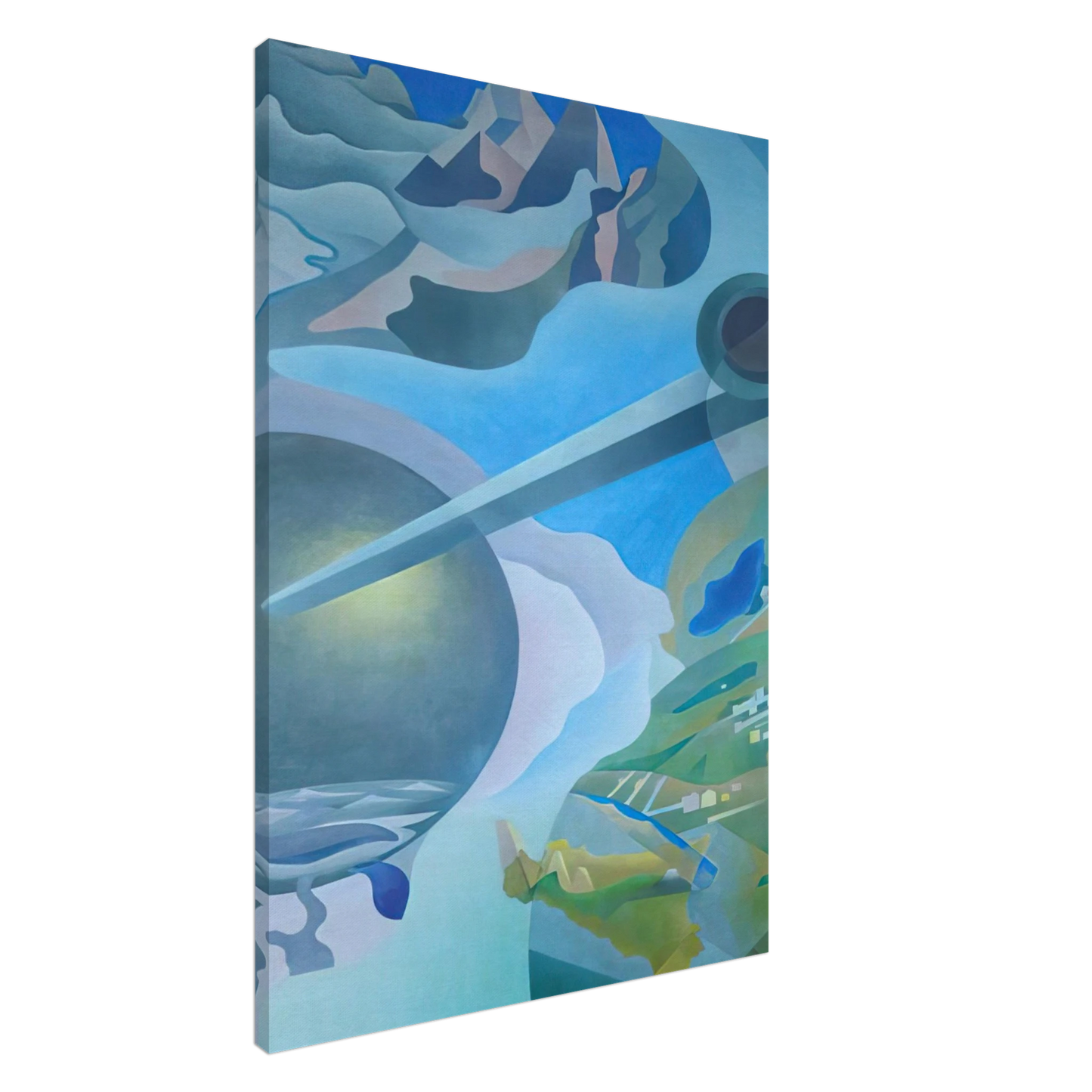 Benedetta Cappa - Synthesis of Aerial Communications - 1934 Canvas - 20x30 cm / 8x12 inches-canvas