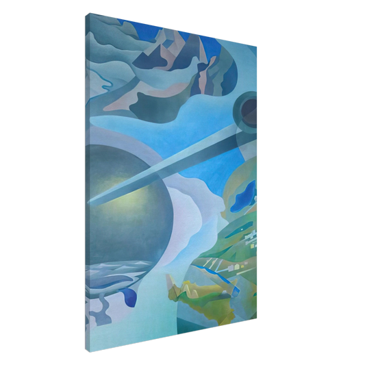 Benedetta Cappa - Synthesis of Aerial Communications - 1934 Canvas - 20x30 cm / 8x12 inches-canvas