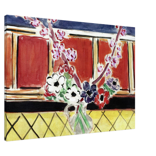 Henri Matisse - ANEMONES AND PEACH BLOSSOMS 1944 Canvas - 20x30 cm / 8x12 inches-canvas