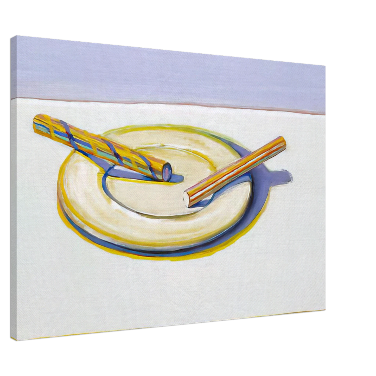 Wayne Thiebaud - Two Candy Sticks - 2004 Canvas - 20x30 cm / 8x12 inches-canvas