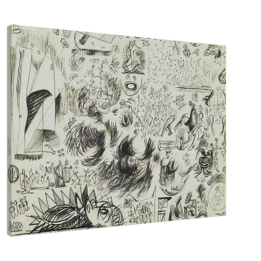 Jackson Pollock - SHEET OF STUDIES 1941 Canvas - 20x30 cm / 8x12 inches-canvas