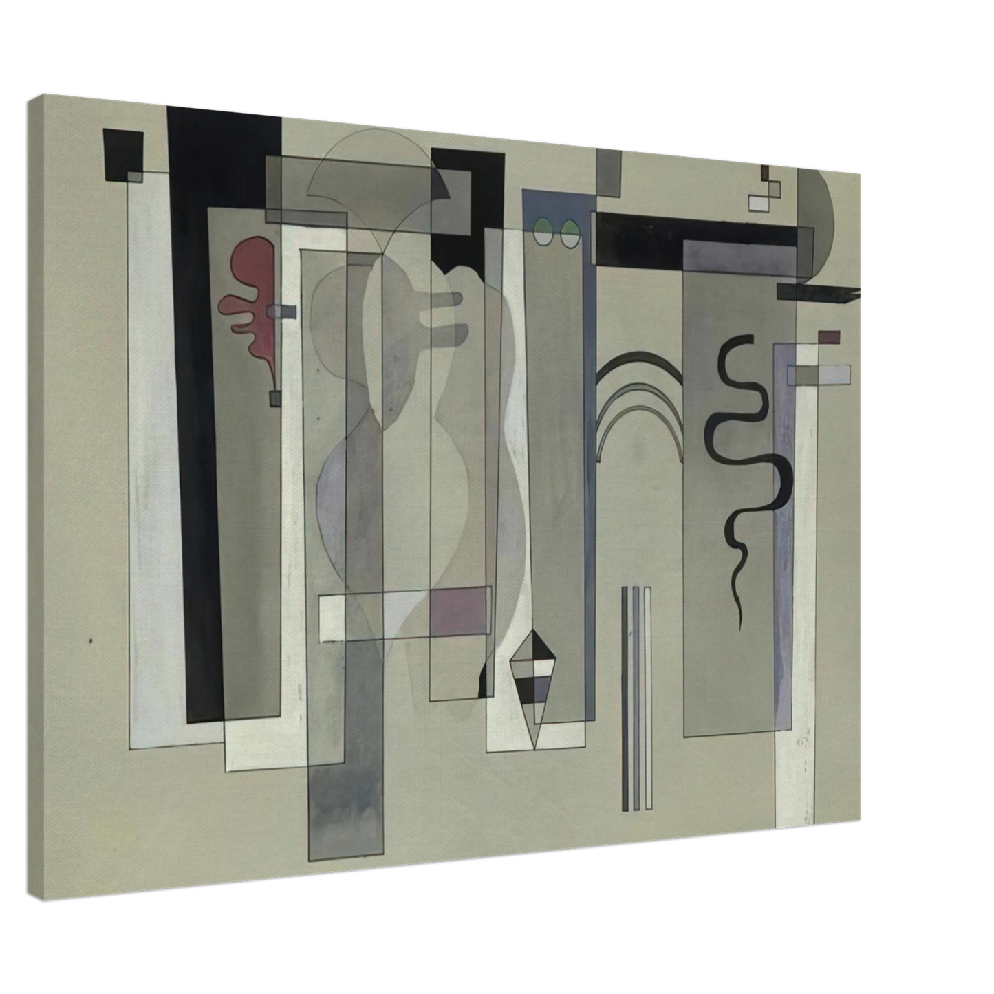 Wassily Kandinsky - SURFACES MEETING 1934 Canvas - 20x30 cm / 8x12 inches-canvas