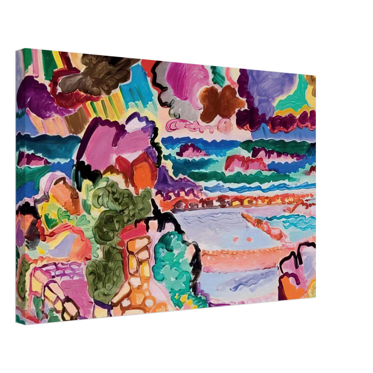 Charles Lapicque - L'orage sur Brehat - 1956 Canvas - 40x60 cm / 16x24 inches-canvas