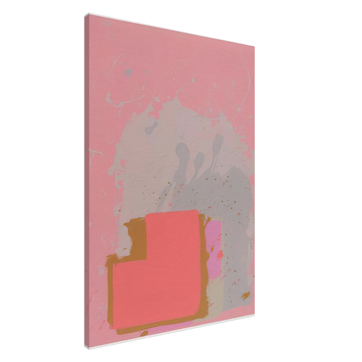 John Hoyland - Red Black on Pink - 1971 Canvas - 20x30 cm / 8x12 inches-canvas