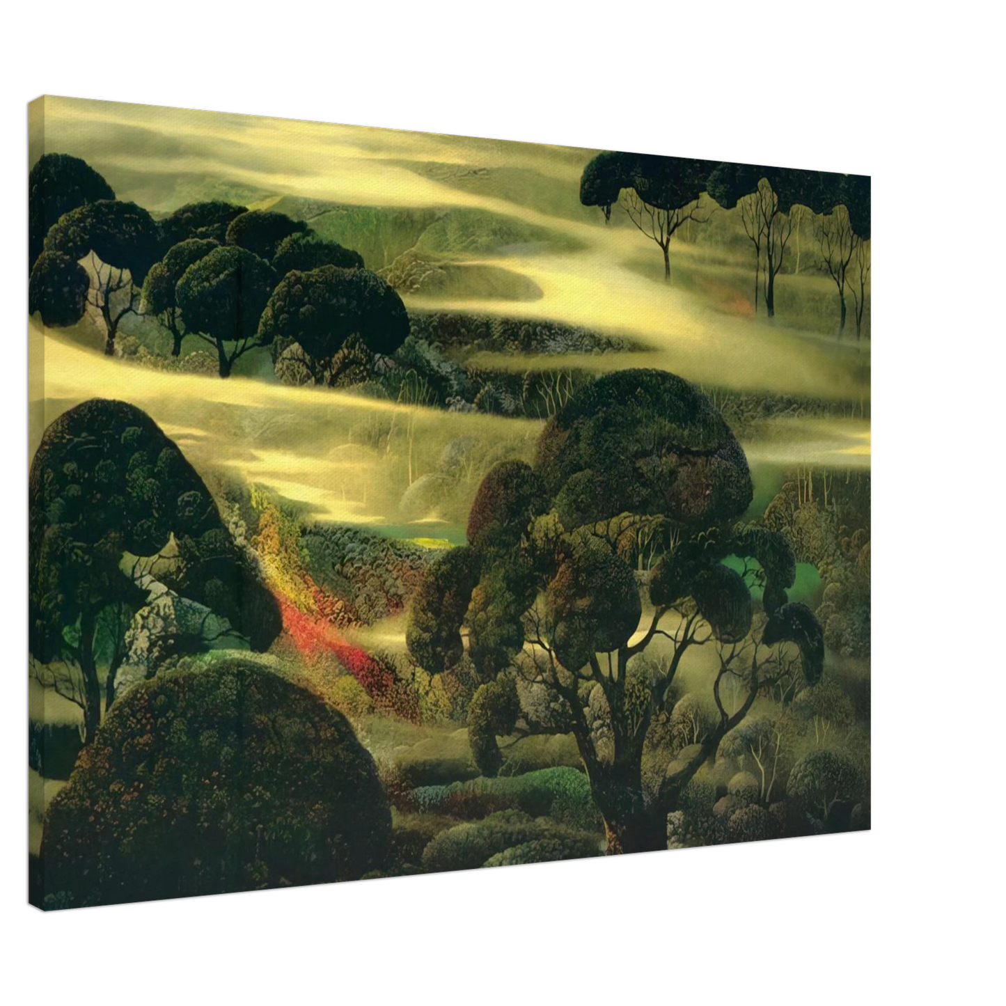 Eyvind Earle - Forest in Fog Canvas - 20x30 cm / 8x12 inches-canvas