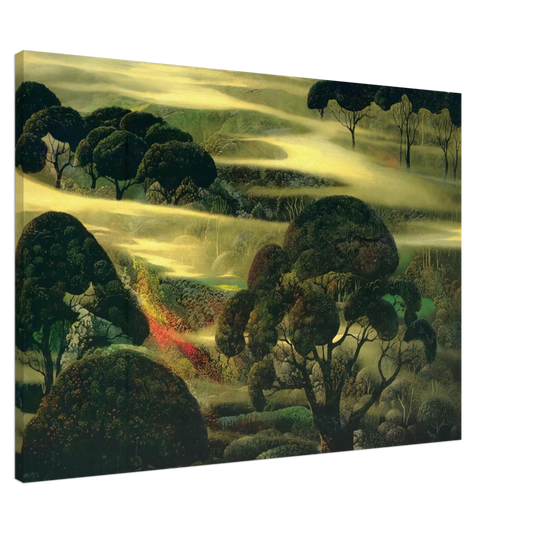 Eyvind Earle - Forest in Fog Canvas - 20x30 cm / 8x12 inches-canvas