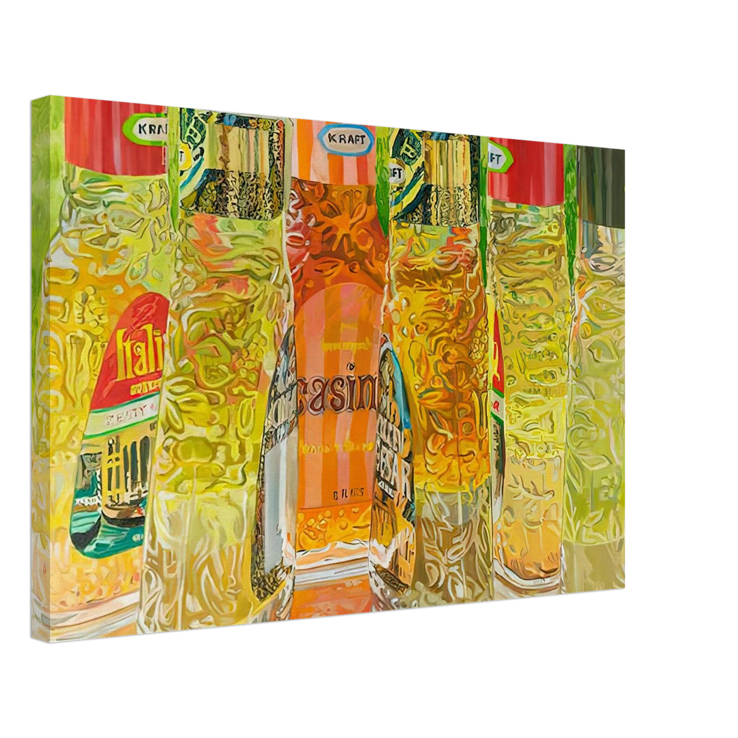 Janet Fish - KRAFT SALAD DRESSING 1973 Canvas - 40x60 cm / 16x24 inches-canvas