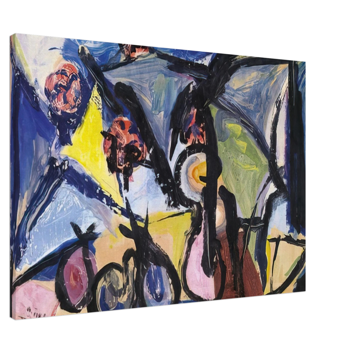 Walasse Ting - Abstract Still Life - 1950 Canvas - 20x30 cm / 8x12 inches-canvas