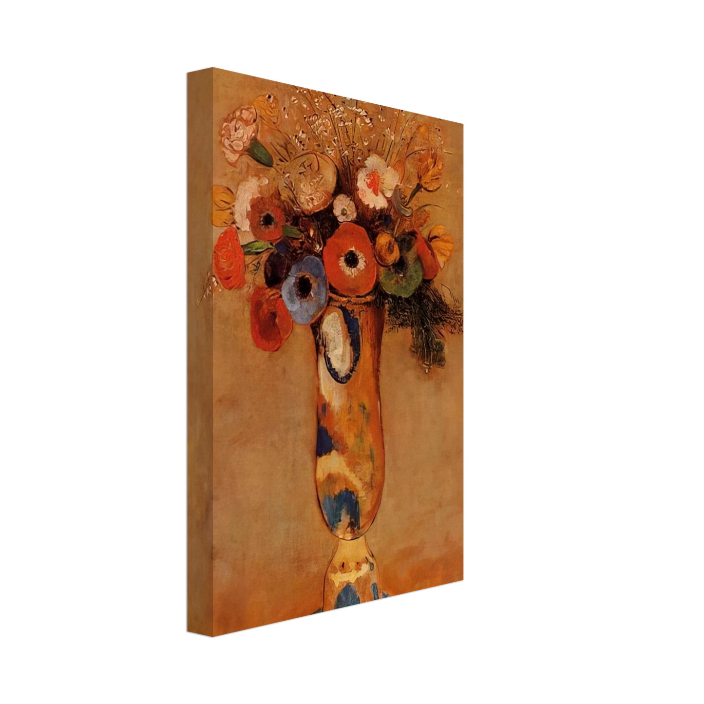 Odilon Redon - WILDFLOWERS IN A LONG NECKED VASE Canvas - 70x100 cm / 28x40 inches-canvas