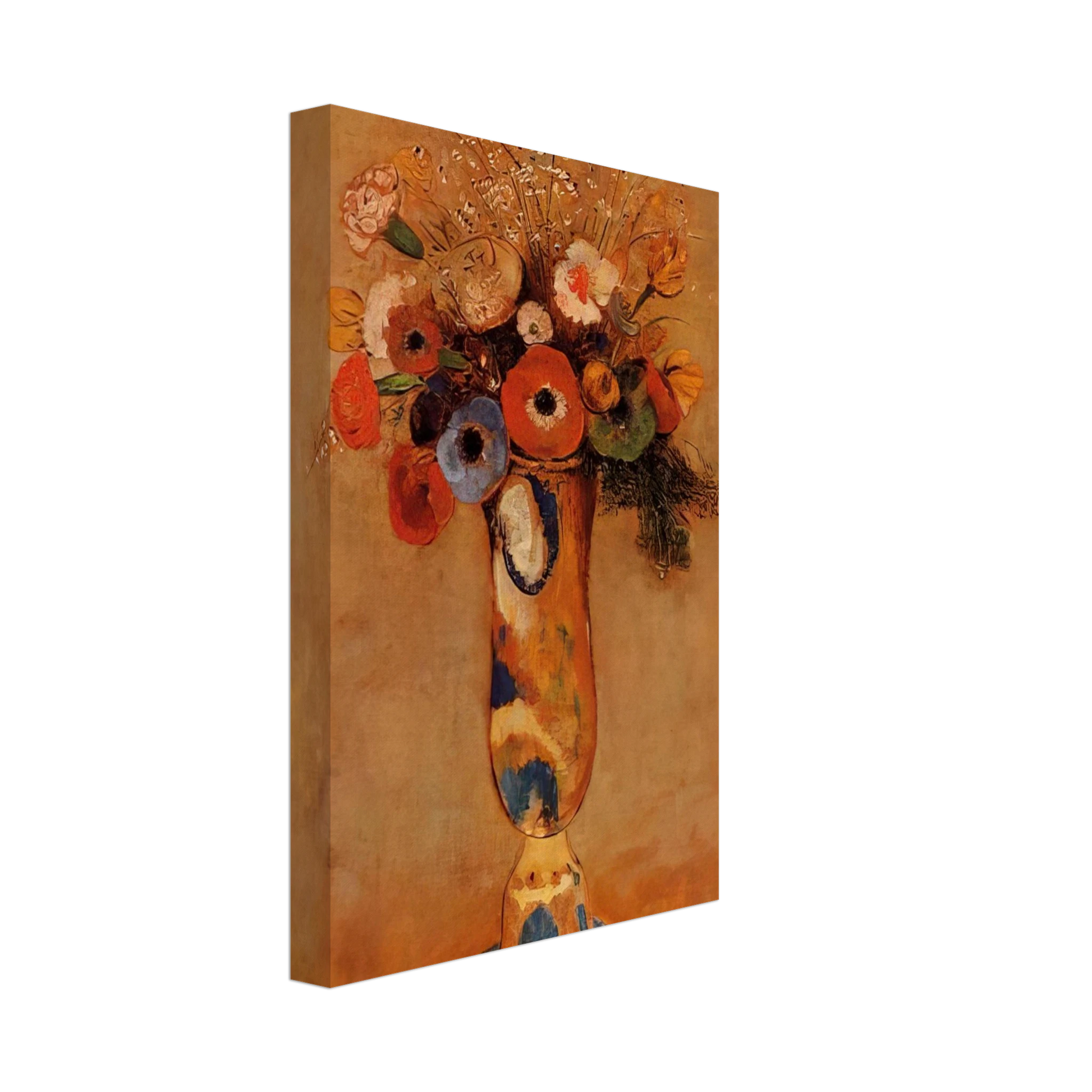 Odilon Redon - WILDFLOWERS IN A LONG NECKED VASE Canvas - 70x100 cm / 28x40 inches-canvas