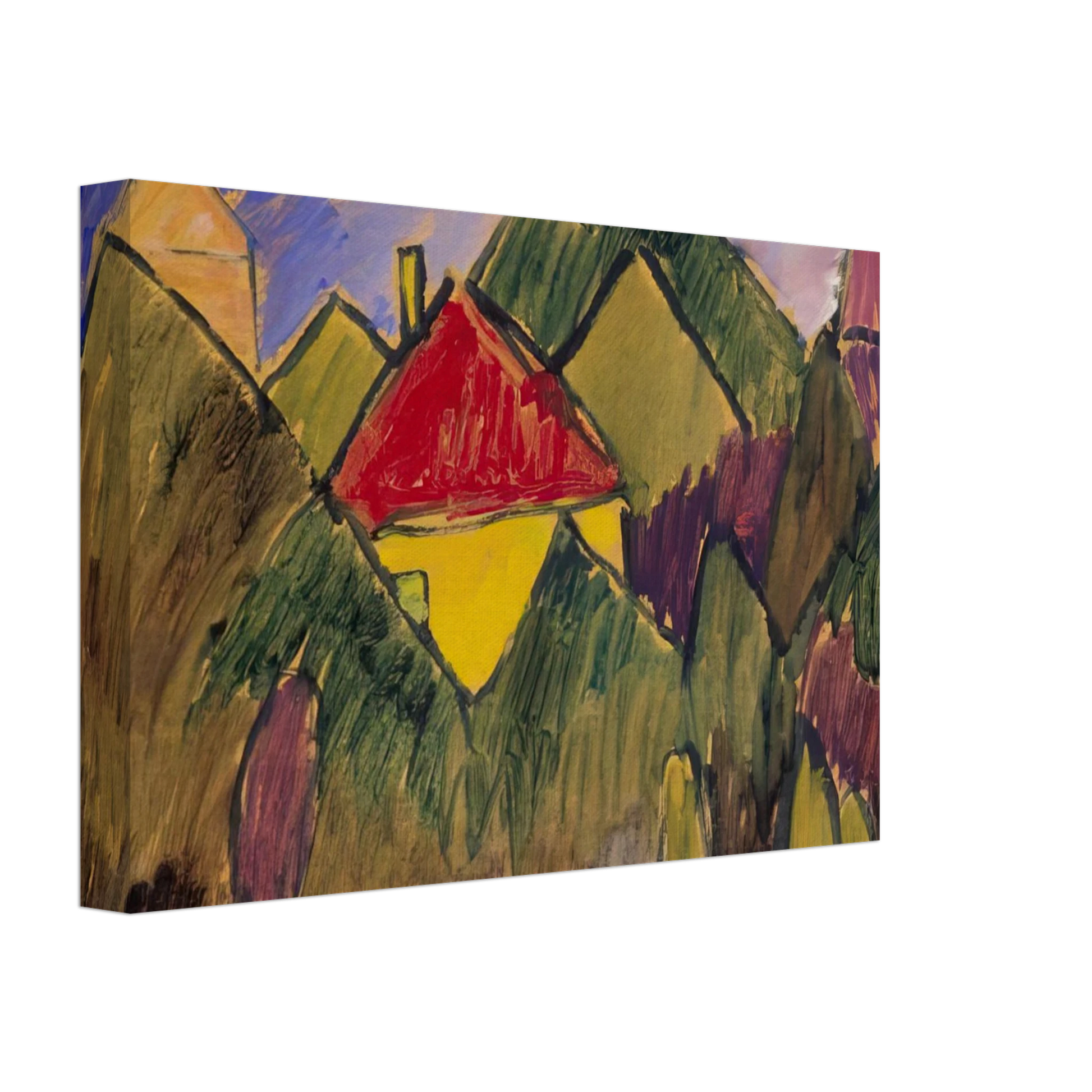 Alexej von Jawlensky - ROTE GIEBEL ROTE D CHER 1910 Canvas - 70x100 cm / 28x40 inches-canvas