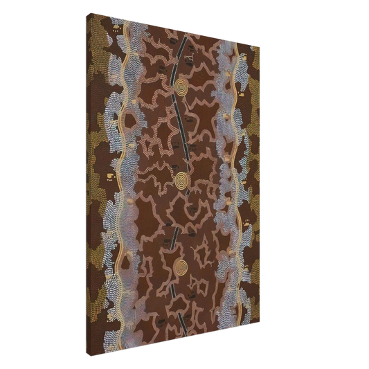 Clifford Possum Tjapaltjarri - Possum Dreaming at Napperby - 1979 Canvas - 20x30 cm / 8x12 inches-canvas