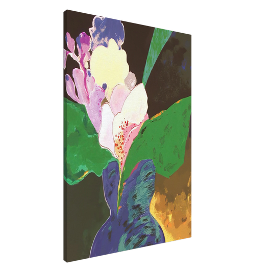 Aldemir Martins - Blue Vase With Flowers - 2002 Canvas - 20x30 cm / 8x12 inches-canvas