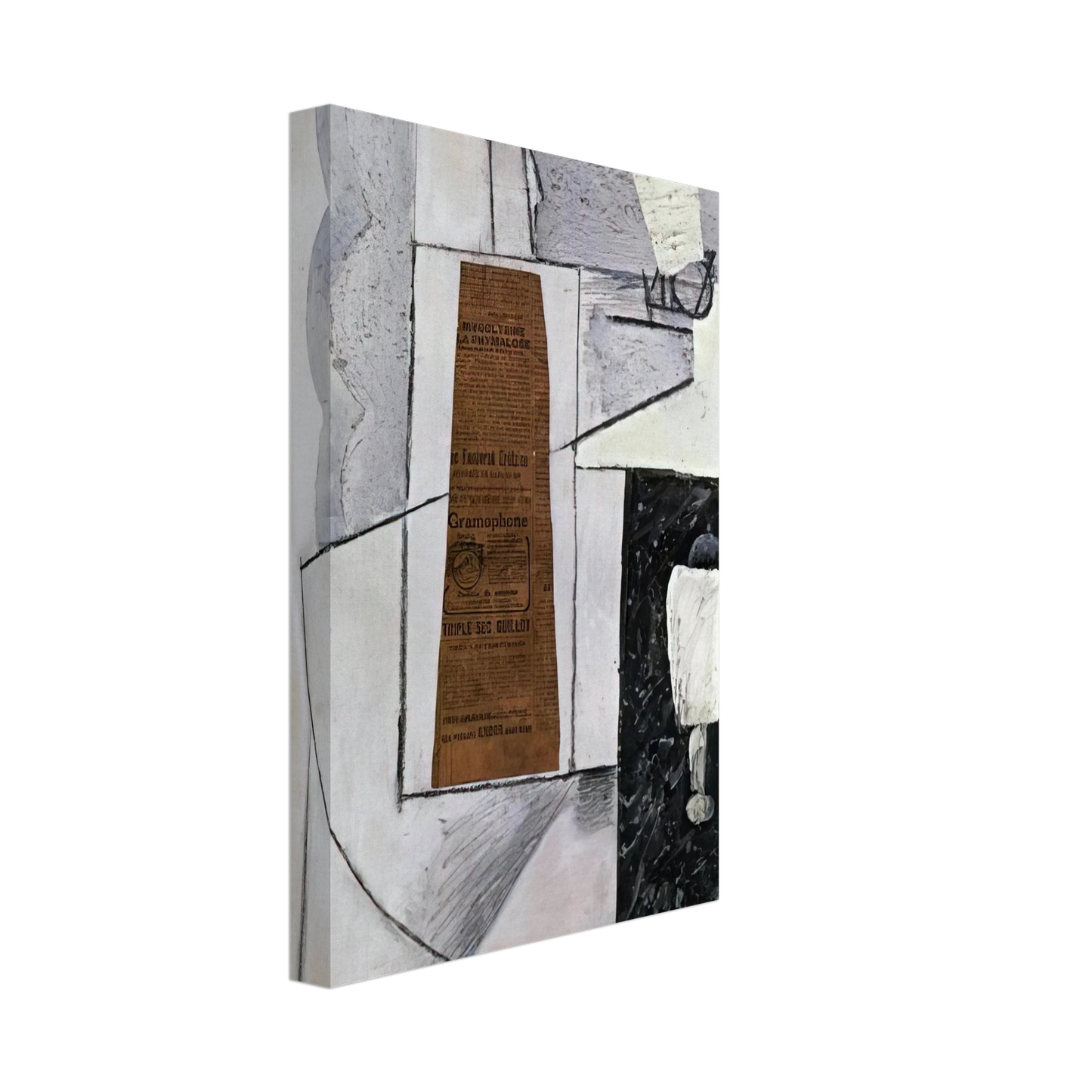 Juan Gris - BOTTLE AND GLASS 1 Canvas - 70x100 cm / 28x40 inches-canvas