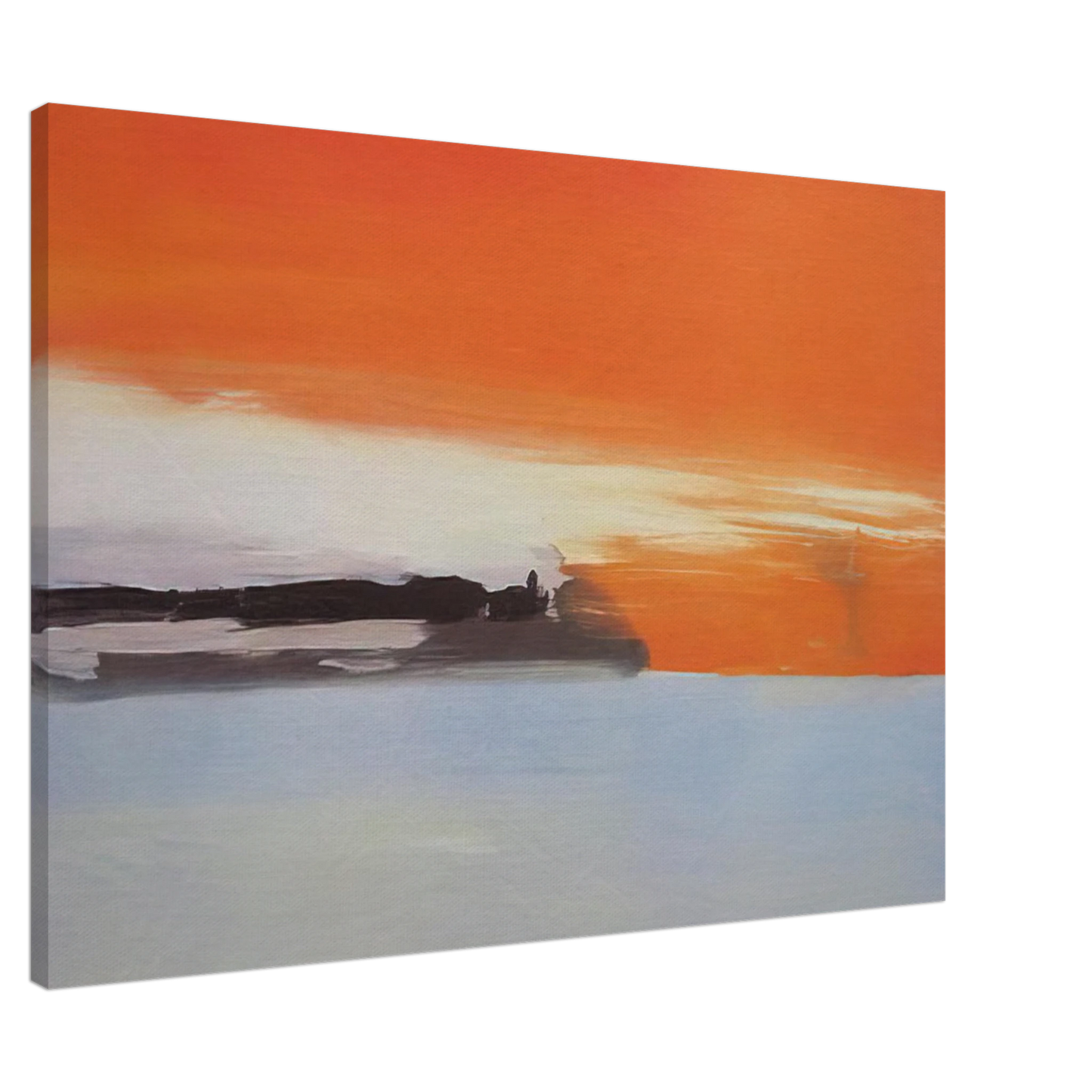 Nicolas de Stael - Chemin de fer au bord de la mer, soleil couchant - 1955 Canvas - 20x30 cm / 8x12 inches-canvas