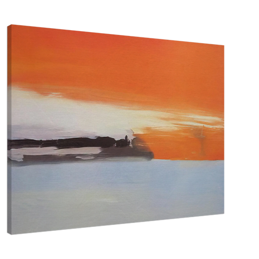 Nicolas de Stael - Chemin de fer au bord de la mer, soleil couchant - 1955 Canvas - 20x30 cm / 8x12 inches-canvas