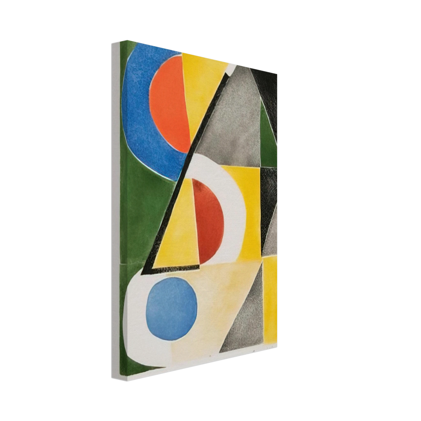 Sonia Delaunay - ABSTRACT COMPOSITION WITH TRIANGLES AND SEMICIRCLES Canvas - 70x100 cm / 28x40 inches-canvas