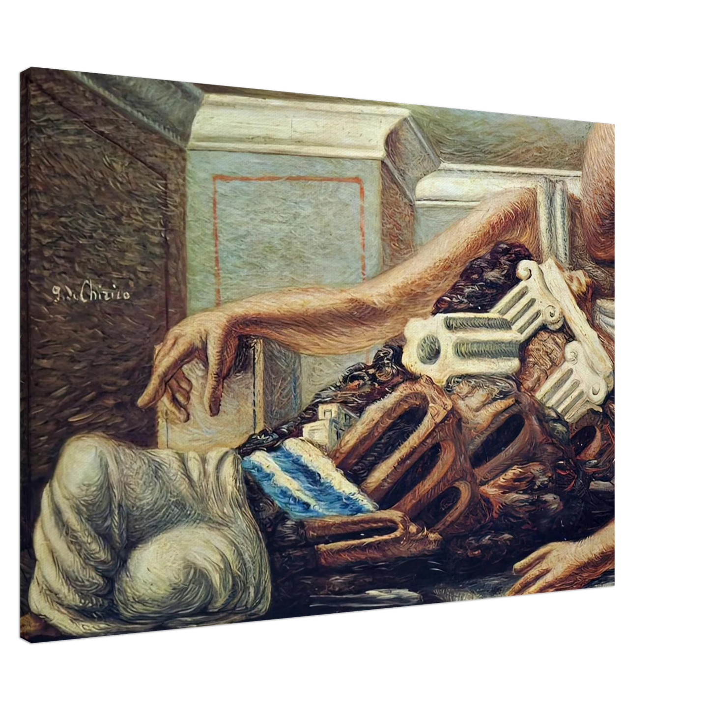 Giorgio de Chirico - ARCHAEOLOGIST Canvas - 20x30 cm / 8x12 inches-canvas
