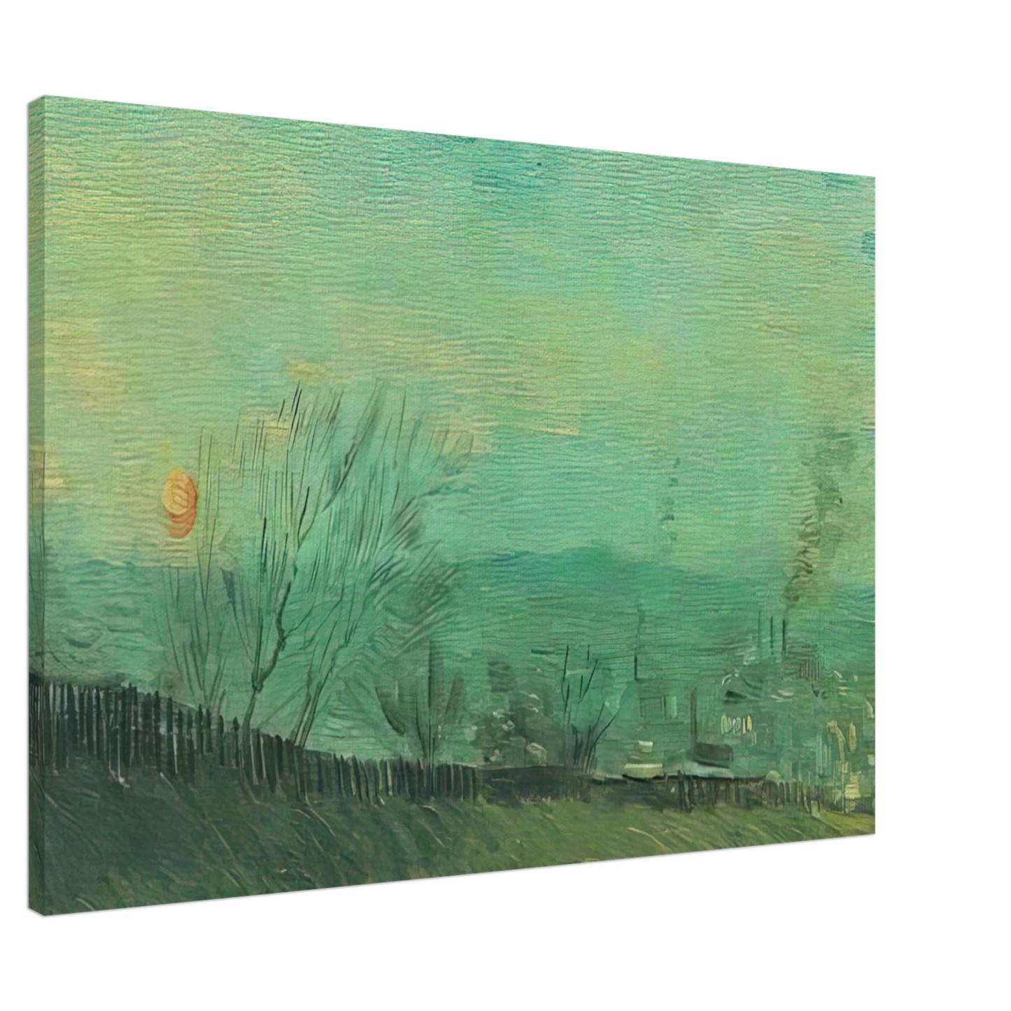 Vincent van Gogh - Factories Seen from a Hillside in Moonlight Canvas - 20x30 cm / 8x12 inches-canvas