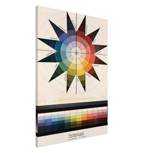 Johannes Itten - Farbenkugel in 7 Lichtstufen und 12 Tonen - 1921 Canvas - 20x30 cm / 8x12 inches-canvas