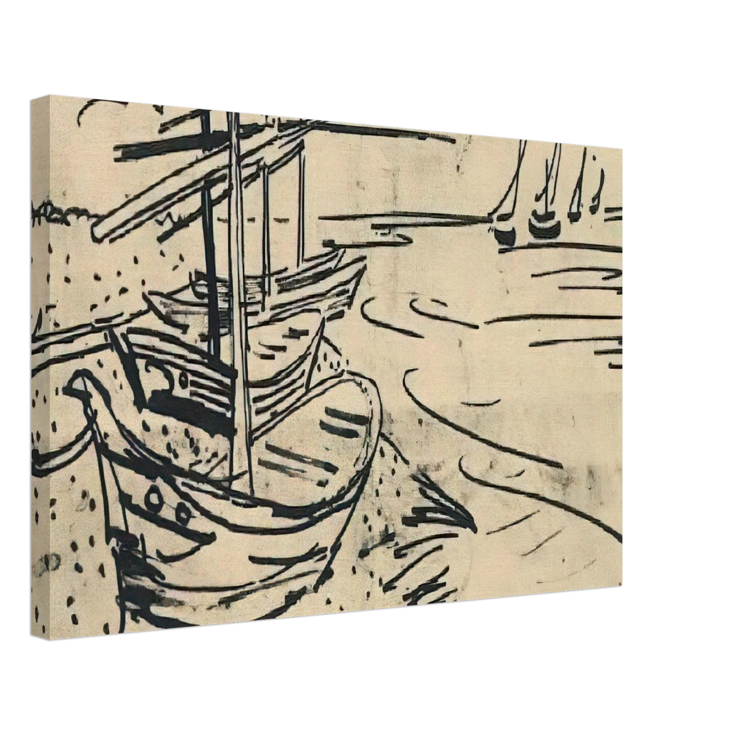 Vincent van Gogh - Fishing Boats on the Beach Canvas - 40x60 cm / 16x24 inches-canvas