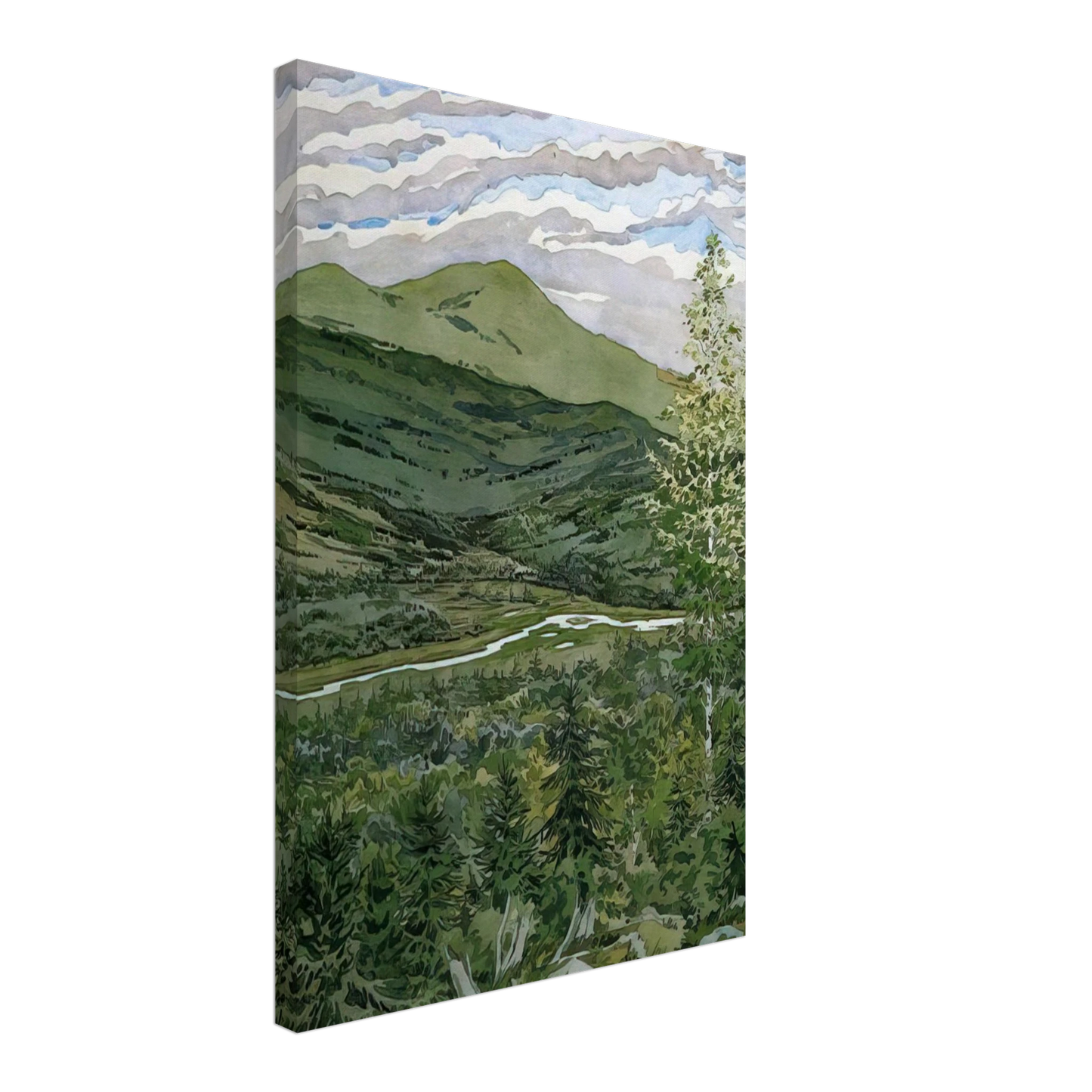 Neil Welliver - Briggs Meadow - 1977 Canvas - 70x100 cm / 28x40 inches-canvas